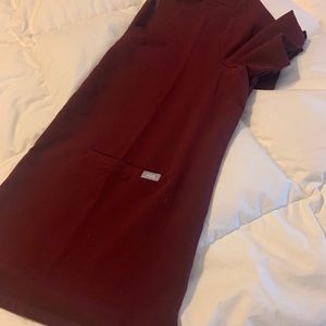 Figs Burgundy Scrub Top - XXL